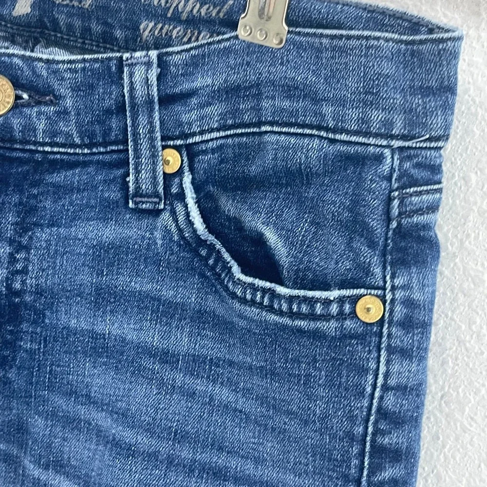 7 For All Mankind Gwenevere Jeans Womens 27 Blue Cropped Skinny Low Rise Capsule